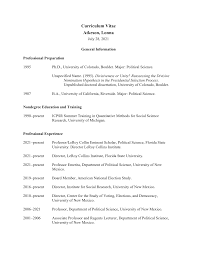 Curriculum Vitae Atkeson, Lonna