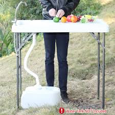 The best camping sink can help you practice good campground etiquette and keep everything neat and clean, which can truly. Camping Table With Sink Folding Outdoor Table With Sink Drain Assembly And Faucet Fish Cleaning Table With Sink Camp Kitchen Table Hunting Cleaning Cutting Picnic Outdoor Gardening Table W8851 Walmart Com