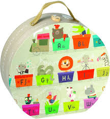 Ten feet long when assembled, . Janod Giant Alphabet Train Floor Puzzle