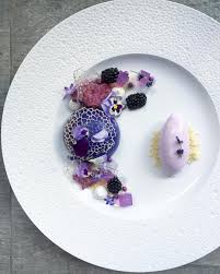 For example, a strawberry shortcake can be broken down and recreated as a strawberry sorbet. Textures Of Lavender Dessert Lavender Dessert Dessert Presentation Fine Dining Desserts