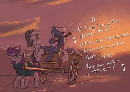 2332001 - suggestive, artist:t72b, derpibooru import, limestone pie, marble  pie, maud pie, earth pony, pony, banjo, clothes, dress, hiding erection,  hoof hold, image, implied futa, implied trixie, innuendo, musical  instrument, parody, png,