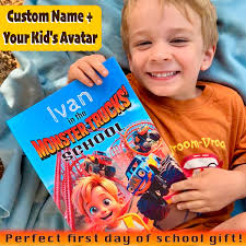 Personalized Back to School Gift for Kids • Monster Truck Book with Custom  Name & Avatar • First Day of School Story for Boys and Girls