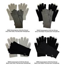 Imak Compression Arthritis Gloves Black With Black