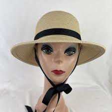 Cappello da sole in paglia con testa piccola da 2,75 pollici con fascia in  nastro nero e cravatta