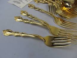Shop for flatware including forks, knives, and spoons and the perfect place setting at bed bath & beyond. Buy International Silver Company Gold Plated Flatware With A Reserve Price Up To 60 Off