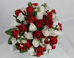 Wedding bouquets red and white. Red White Bouquet Etsy