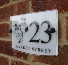 Modern House Sign Plaque Door Number Glass Effect Acrylic Idee Creative Idee Targhe