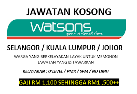 Menara dbkl 1, jalan raja laut. Kekosongan Jawatan Watson Dibuka Untuk Negeri Selangor Kuala Lumpur Dan Johor Sehingga Januari 2020 My Kerja