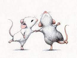 als de kat van huis is dansen de muizen illustratie dieren dieren tekenen huisdier kunst