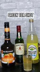 Green Tea Shot Using Jameson Video In 2021 Green Tea Drinks Green Tea Shot Shots Alcohol Recipes