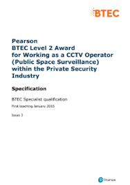 Gary stevens head of security january 2020. Btec Specialist Working As A Cctv Operator Public Space Surveillance Within The Private Security Industry L2 Pearson Qualifications