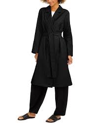 Eileen Fisher Belted Trench Coat Reviews Coats Jackets Women Macy S