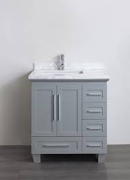 Contemporary 30 Inch Grey Finish Bathroom Vanity Marble Countertop Small Bathroom Vanities Small Bathroom Furniture Bathroom Inspiration Decor
