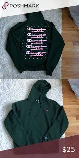 Black And Neon Green Champion Hoodie Pin On My Posh Closet