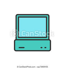 Daytime atmosphere of earth computer, the vast sky, starry night, watercolor painting, texture, studio png. Vector Computer Pc Console Flat Color Line Icon Symbol And Sign Illustration Design Isolated On White Background Canstock