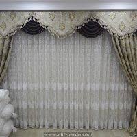 Kahverengi Altin Simli Fon Perde Modeli Elegant Drapes Home Decor Decor