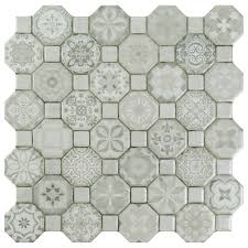 Ideal for remodeling projects, octagon and dot comes in preformatted sheets that make installation easy. Elitetile Tessera 12 X 12 Ceramic Octagon And Square Wall Floor Tile Reviews Wayfair