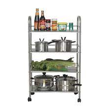 Our stainless steel kitchen rack enhances kitchen beauty, rust proof and has separate shelves to keep plates, spoons, bowls, glass, etc. Kitchen Storage Stainless Steel Plate Stand Silver Bathroom Organizer Kitchen Rack 3 Shelf Shelving Unit On Wheels Black Storage Holders Racks Aliexpress