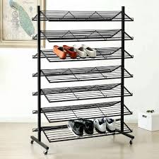 Lyon metal shelving parts and accessories for both the 2000 series and 8000 series are the finishing pieces you'll need for your shelving units. 7 Tier Double Sided Commercial Rolling Black Metal Retail Shoe Display Rack 70 Pairs Capacity Buy Shoe Display Rack Metal Wire Rack Wire Storage Rack Product On Alibaba Com