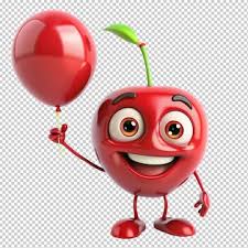 Laughing cherry cherry with a mischievous smile