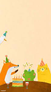 Download Premium Vector Of Animal Doodle Birthday Mobile Phone Wallpaper Animal Doodles Doodles Wallpaper Iphone Cute