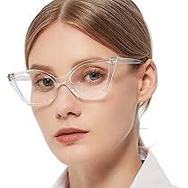 Amazon.com: MARE AZZURO Cat Eye Reading Glasses Women Cute Readers 0 100  125 150 175 200 225 250 275 300 350 400 500 600 (Transparent, 2.75) :  Health & Household
