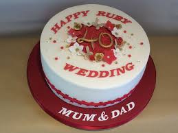 Cotton and crumbs cakes that taste as beautiful as they look. Ruby Anniversary Wedding Cake 40th Wedding Anniversary Cake 40th Anniversary Cakes Anniversary Cake Pictures