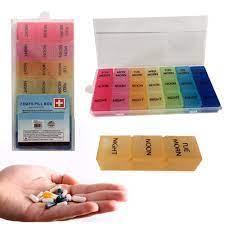 7 Day Pill Box Organizer Weekly Medicine Vitamins Storage Container Travel Case Pill Box Organizer Pill Pill Container