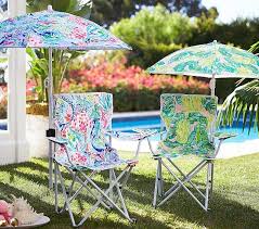 Lilly Pulitzer Freeport Chair Umbrella Bring To The Coast Or Lakeside Or Have A Bit Of The Tropics In Your Backyard Folding Cha In 2019 Pottery Barn