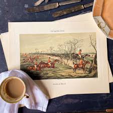Vintage British Sporting Prints - Alken Fox Hunt Scenes circa 1960 – In The Vintage Kitchen Shop