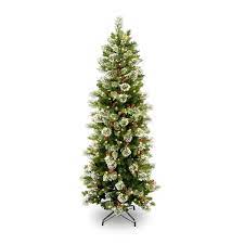 4 Wintery Pine Slim Artificial Christmas Tree Clear Lights Slim Artificial Christmas Trees Slim Christmas Tree Pre Lit Christmas Tree