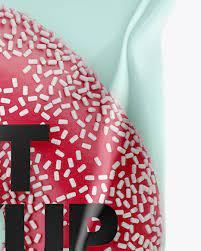 Download Plastic Bag With Pink Glazed Donut With White Sprinkles Mockup In Bag Sack Mockups On Yellow Images Object Mockups