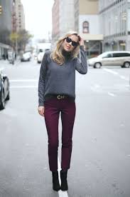 Like The Color Combo These Ankle Boots Look Like The Right Look To Go With Ankle Pants I Alr Burgundy Pants Outfit Winter Fashion Outfits Winter Pants Outfit
