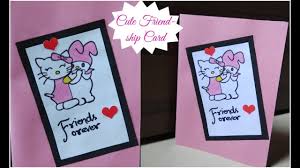The friendship card measures 100×150 mm. Diy Cute Friendship Day Card Simple And Easy Card For Friends Cute Handmade Card Easy Greeting Card