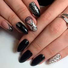 Black and silver wave nail design black and silver nail art. Try Fantastic Black Acrylic Nails Naildesignsjournal Com