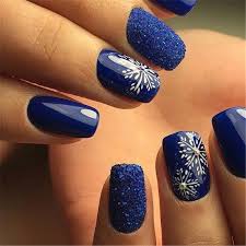 Apply the dark floral decals. 40 Trendy 2019 Dark Blue Nail Art Designs