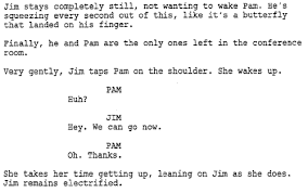 Love This Scene But Seeing This Little Bit Of The Script Is Awesome Bc Its Soo Pivatol To The Entire Series Is Just Absolute The Office Script Words Book Tv