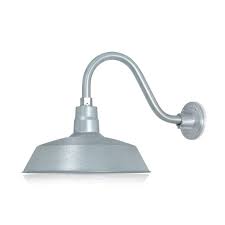 14in Galvanized Finish Outdoor Gooseneck Barn Light Fixture With 14 5 In Long Extension Arm Wall Sconce