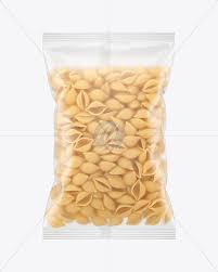 Matte Plastic Bag With Conchiglie Pasta Mockup In Bag Sack Mockups On Yellow Images Object Mockups