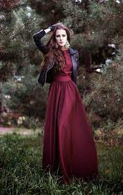 Lovely Long Dress And Mini Leather Jacket Fashion Style Dresses