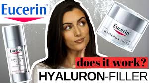 De formule combineert 3 actieve ingrediënten, die specifiek werken in de verschillende huidlagen, om volumeverlies te herstellen. Eucerin Hyaluron Filler Night Peeling Serum And Day Cream Spf 30 Anti Aging Skincare Review Youtube