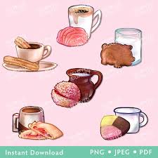 Pan Dulce Digital Stickers Mexican Sweet Bread Instant Etsy In 2021 Pan Dulce Mexican Sweet Breads Coffee Art Drawing