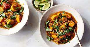 A Bright Comforting One Pot Stew With West African Roots Shallot Recipes Yams Crispy Shallots