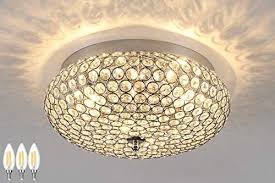 Amabao Lighting 3 Light Chrome Finish Crystal Led Flush Mount Light Fixture Ceiling Light Fixt Light Fixtures Flush Mount Ceiling Lights Flush Mount Lighting