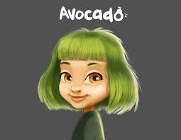 Avocado On Behance Avocado Draw Sketch Concept Green Hair Fruits Fruit Avocado Character Design Drawings