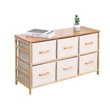 Rachel wanted a bigger dresser to store stuff in. Homefort 2 Tier Dresser With 6 Drawers Drawer Chest Storage Tower Storage Shelf Unit With Easy Pull Linen Fabric Bins Bamboo Frame And Wood Tabletop Perfect For Nursery Closet Living Room Hall Buy