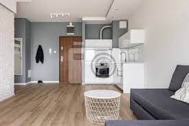Einzimmerwohnung Mit Kleiner Kuche Fototapete Fototapeten Arbeitsplatte Appartment Couchtisch Myloview De