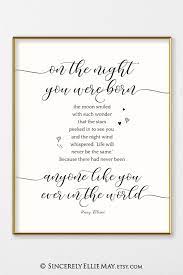 Nursery Art Girl And Boy Quote On The Night You Were Born Inspirational Newborn Room Wall Art Decor Printable You Print 40312 Nursery Quotes Newborn Quotes Baby Quotes