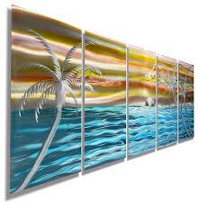 Tropical Metal Wall Art Island Painting Beach Decor Jon Allen Tangerine Sky Tropical Metal Wall Art B Tropical Metal Wall Art Beach Decor Metal Wall Art