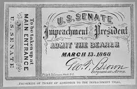 Johnson, a democrat, had been elected vice president in 1864 running on a national unity ticket with republican abraham lincoln in the midst of. Andrew Johnson S Senate Impeachment Trial Tickets To Watch The Possible Removal Of The President From Office Were In Demand The Washington Post